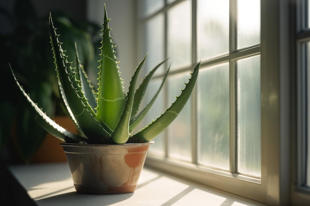 Alo Vera Topf Natur Blatt Raum generieren Ai