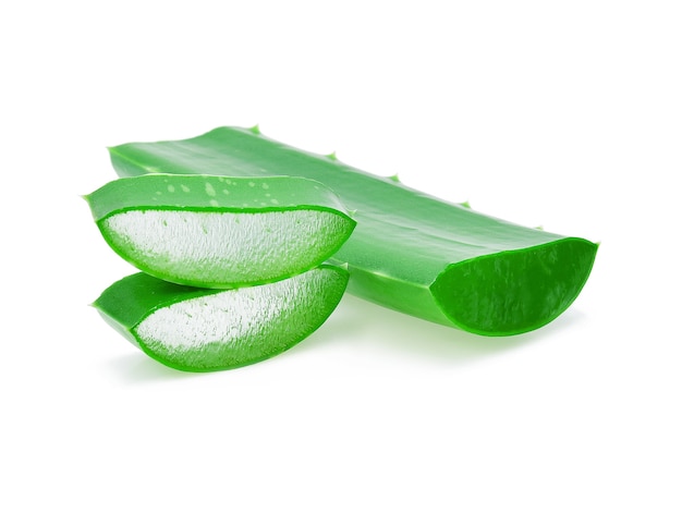 Aloe Vera frisches Blatt auf Weiß