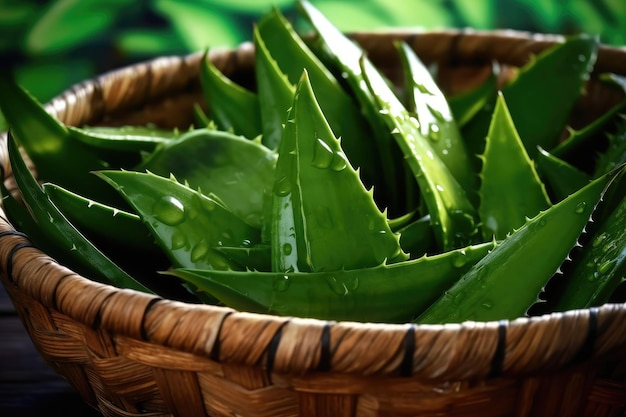 Aloe Vera in einem Korb