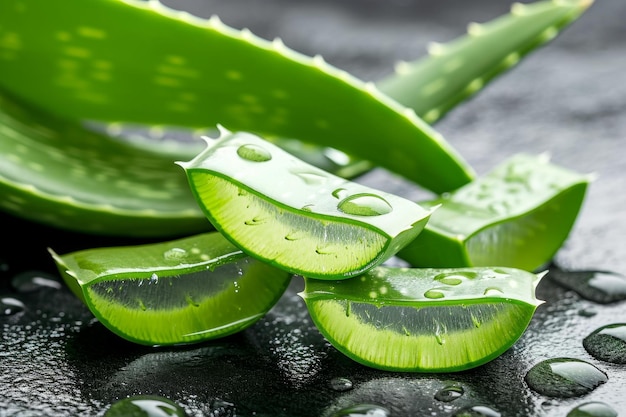 Aloe Vera in Scheiben geschnitten Generate Ai