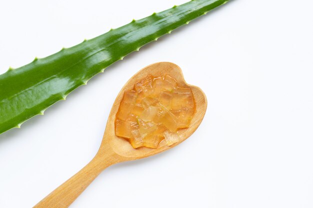 Aloe Vera ist eine beliebte Heilpflanze für Gesundheit und Schönheit, weißer Hintergrund.