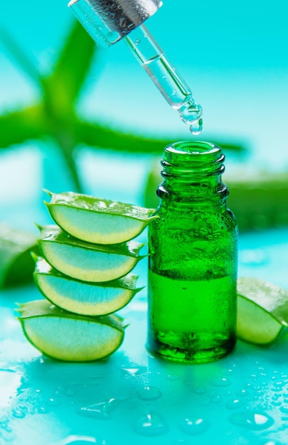 Aloe Vera Kosmetik und Medizin Selektiver Fokus