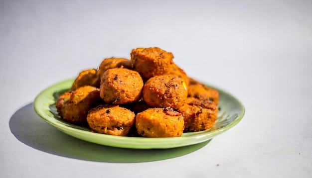 Aloo Tikki en aislado en fondo blanco