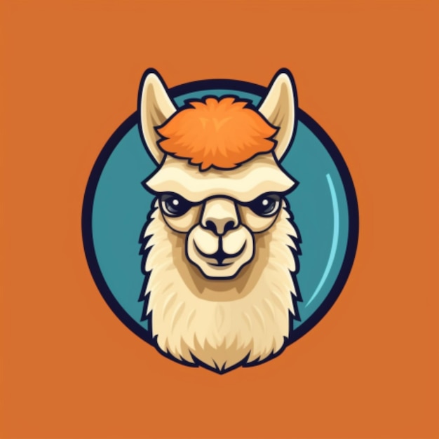 Foto alpaca logotipo de desenho animado 3