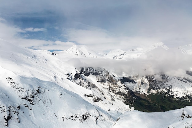 Alpes nevados en el paisaje de Austria