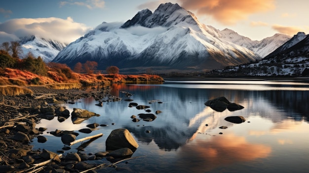 Los Alpes de Nueva Zelanda al amanecer