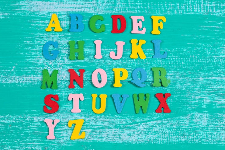 Foto alphabet auf holz