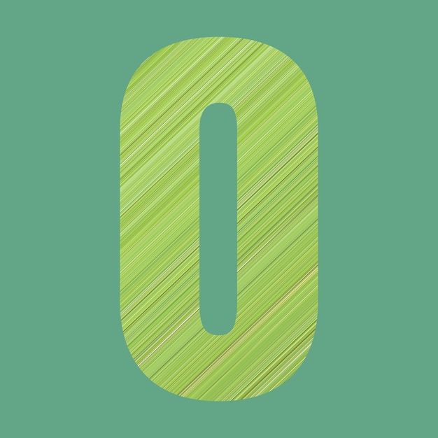 Alphabet Buchstaben der Form O im grünen Musterstil auf pastellgrünem Farbhintergrund für das Design in Ihrer Arbeit.