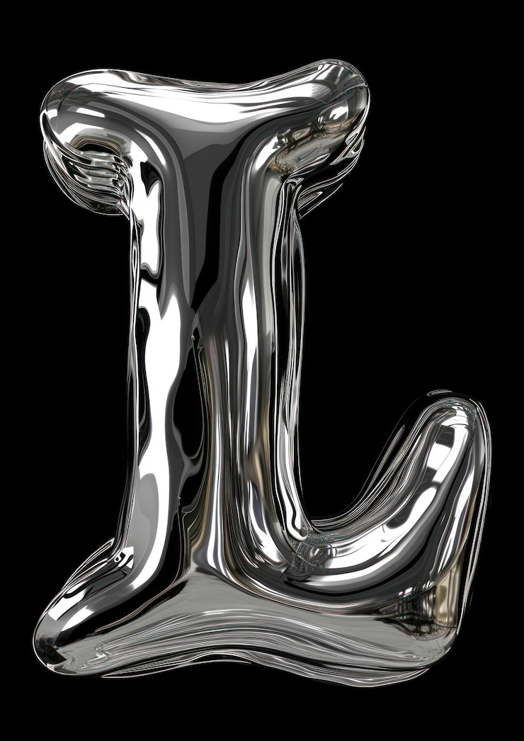 Foto alphabet l letter silver monochrome shiny