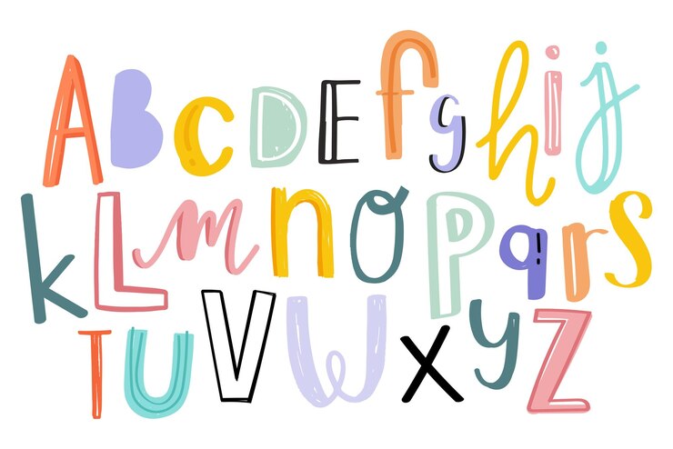 Foto alphabet png doodle typographische schriftart