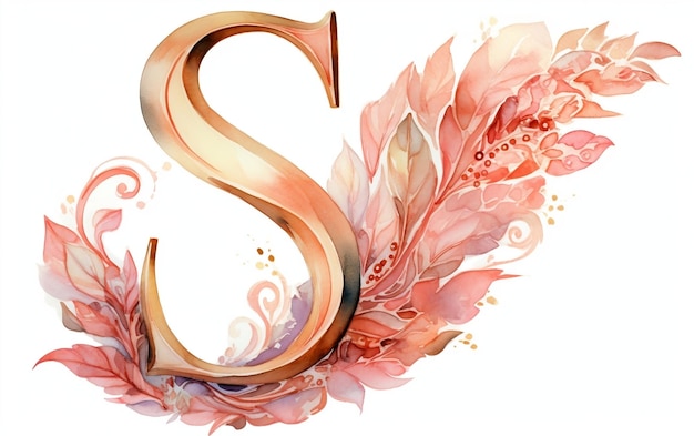 Alphabet S Aquarell-Illustration Generativ Ai