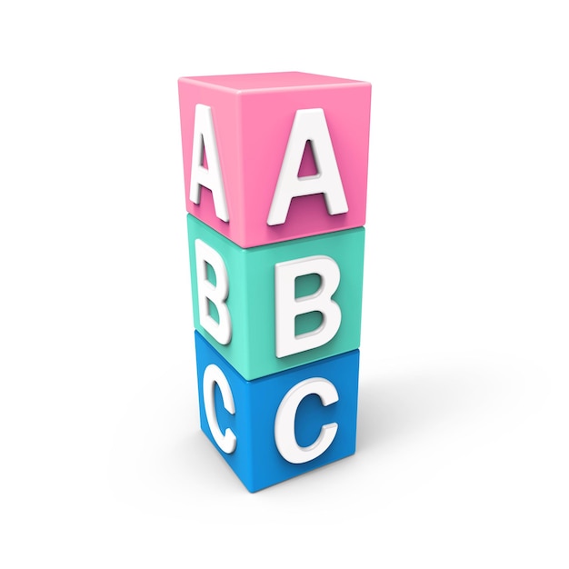 Alphabetische Würfelblöcke
