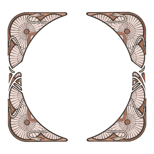 Alphonse Muchas abstract png marco vintage art nouveau en fondo transparente remezclado por rawpixel