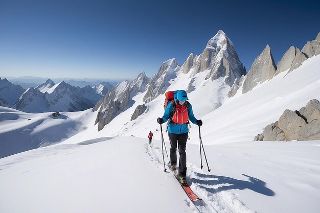 Foto alpinista de esqui de backcountry