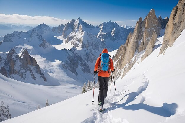 Alpinista de esqui de backcountry