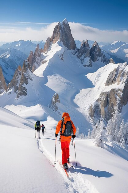 Alpinista de esqui de backcountry