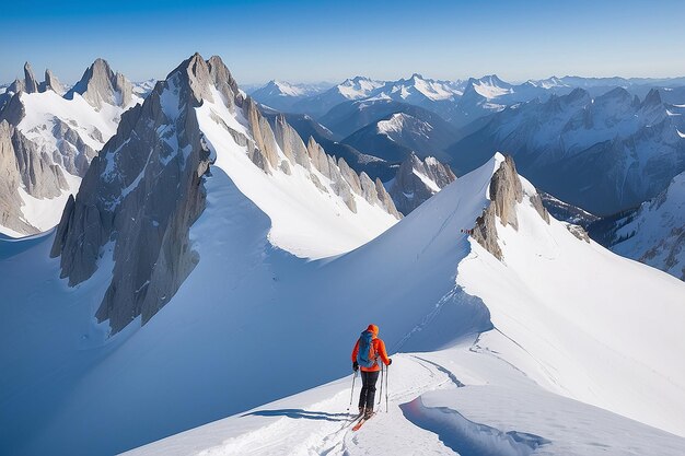 Foto alpinista de esqui de backcountry