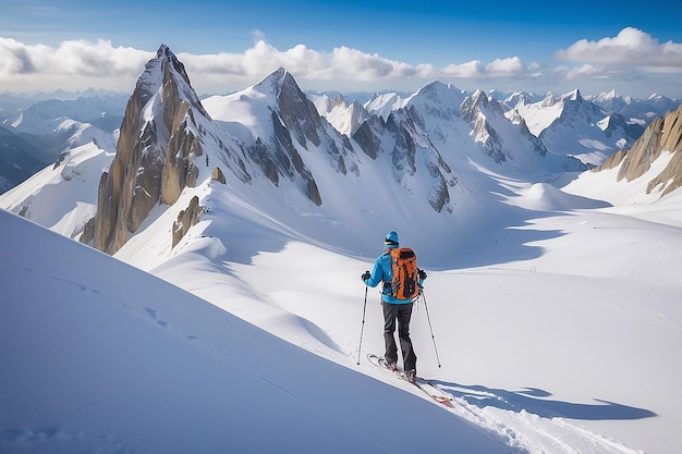 Alpinista de esqui de backcountry