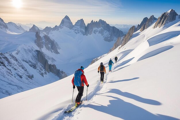 Foto alpinista de esqui de backcountry