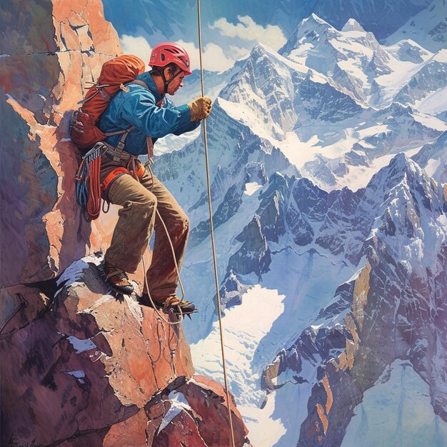 Foto alpinista de las montañas