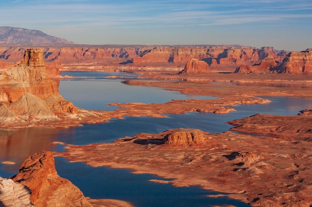 Alsstrom Point bei Sonnenuntergang Lake Powell Utah USA