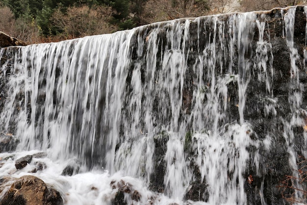 Alta cascada en la naturaleza virgen