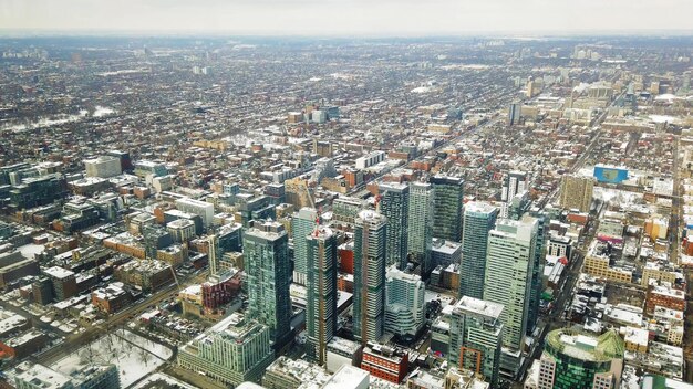 Alta vista aérea con vistas a la ciudad de Toronto, Canadá