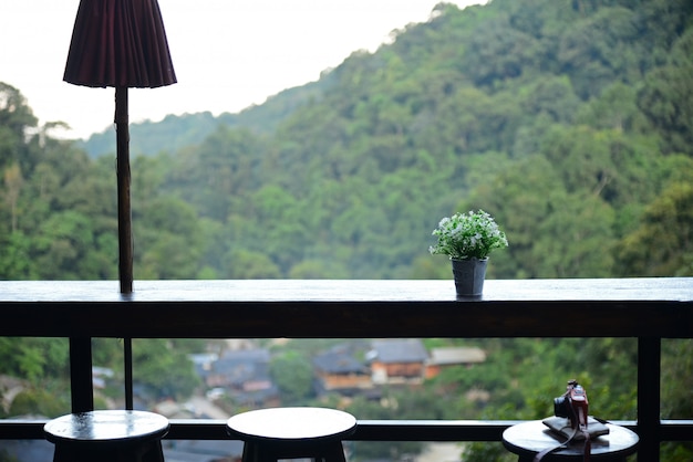 La alta vista frome cafetería en Chom Nok Chom Mai en Mae Kam Pong, Chiang Mai,