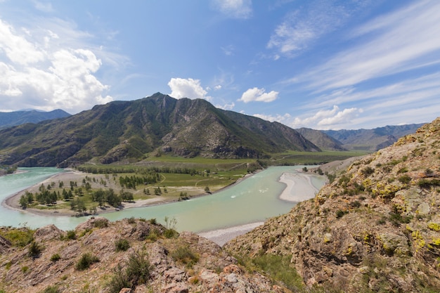 Altai-Gebirge. Katun Fluss.