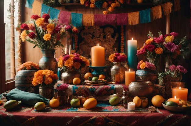 Foto altar für den tag der toten mexikanische tradition