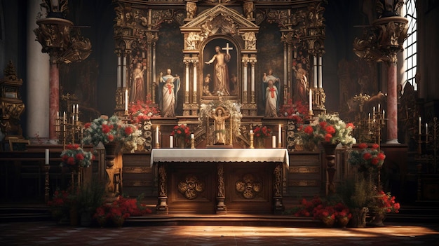 Altar de Iglesia y Decoraciones Religiosas