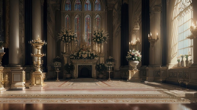 El altar en la iglesia de la santa cruz