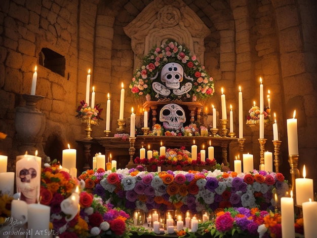 Foto altar de los muertos en méxico