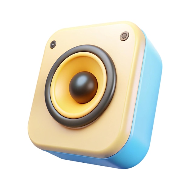 un altavoz amarillo que es hecho por la compañía de la compañía
