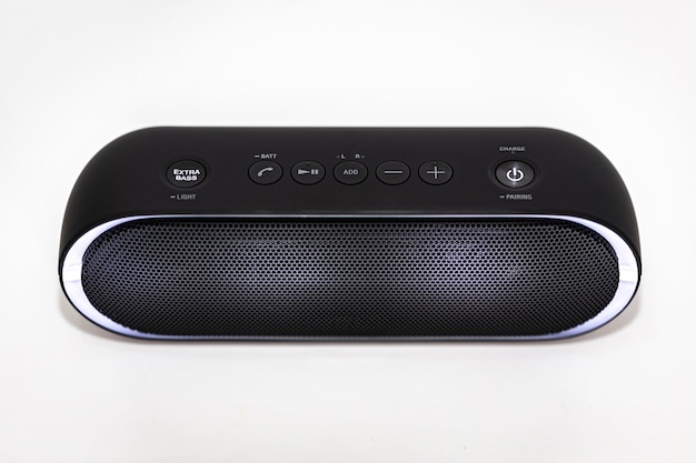 Altavoz Bluetooth negro con luces