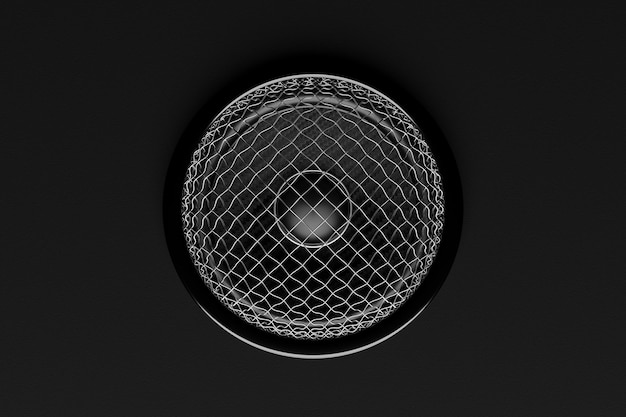 Altavoz de música de ilustración 3d sobre fondo negro aislado Sistema de sonido de audio de altavoz para conciertos y fiestas