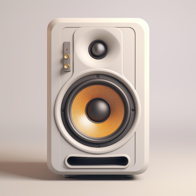 Altavoz renderizado Cinema4D en estilo HipHop blanco con influencia de Scott Adams