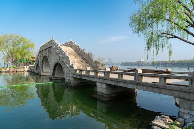 Alte architektonische Landschaft von Nanhu Park Jiangsu