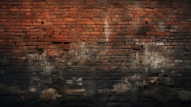 alte Backsteinmauer, kräftiges Hell-Dunkel