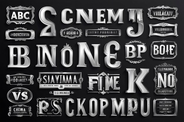 Alte Filmschrift, Kino- und Filmplakat-Schriftart, Vektor, Vintage-Alphabet