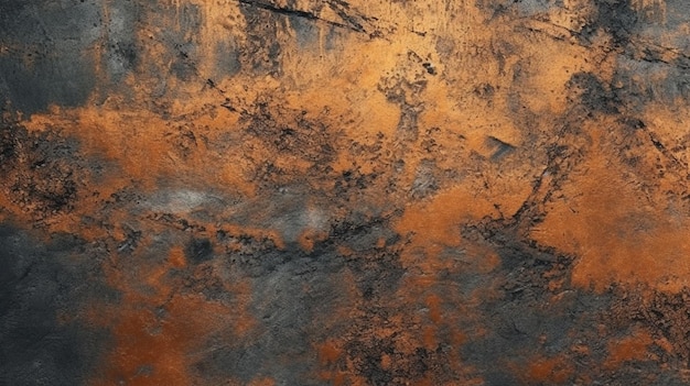 alte Grunge-Kupfer-Bronze, rustikale Textur, dunkel schwarz, generative KI