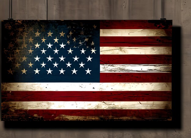 Alte Grunge-Vintage verblasste amerikanische US-Flagge