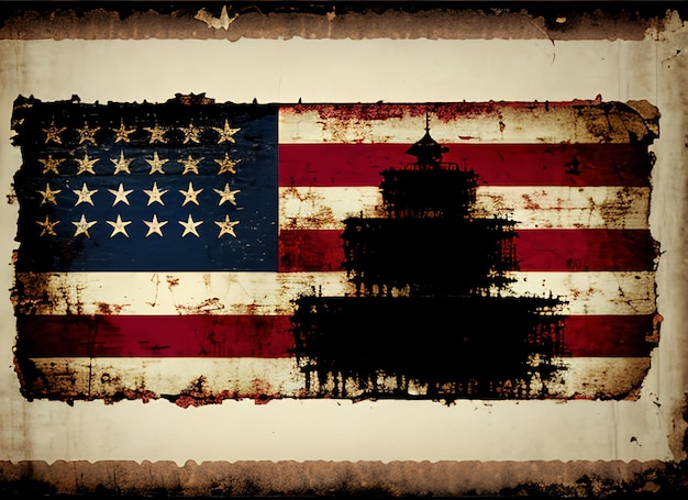 Alte Grunge-Vintage verblasste amerikanische US-Flagge