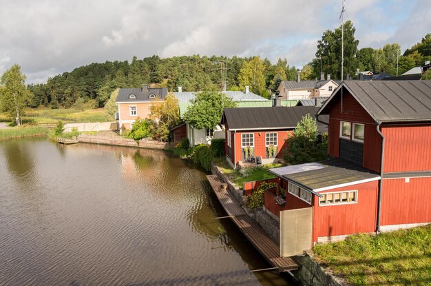 Alte Holzhäuser in Porvoo, Finnland