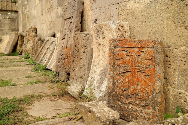 Alte Khachkars oder armenische Kreuzsteine im Kloster Tatev in der Provinz Syunik Armenien?