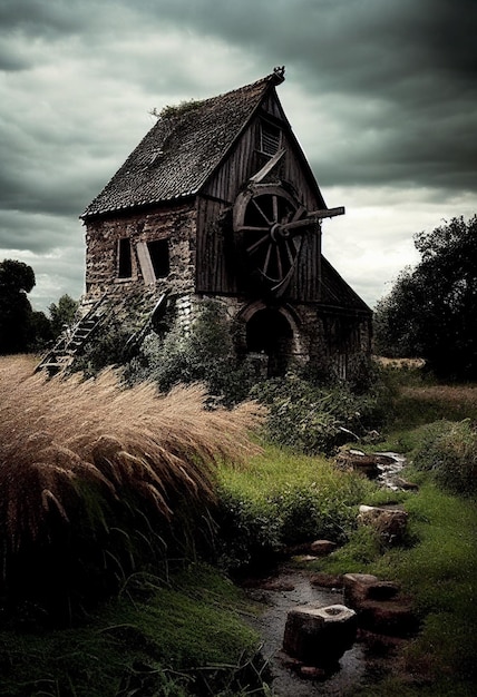 Alte Mühle im Bereich KI generiert