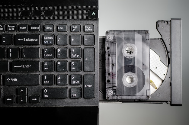 Alte Musik-Band auf einem Laptop