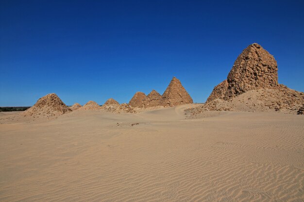 Alte Pyramiden von Nuri in der Wüste Sahara, Sudan