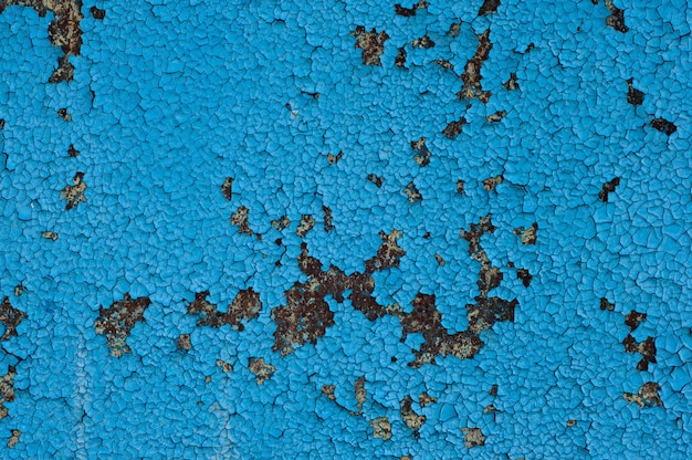 Foto alte rissige blaue farbe auf beton