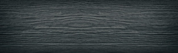 Alte rissige schwarz lackierte Holzoberfläche breite Textur Dunkelgrauer Holz-Panorama-Retro-Hintergrund